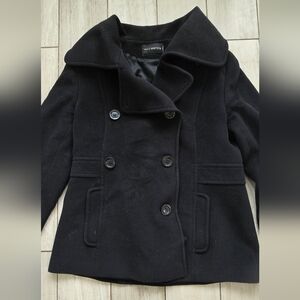 Black Double-Breasted Peacoat